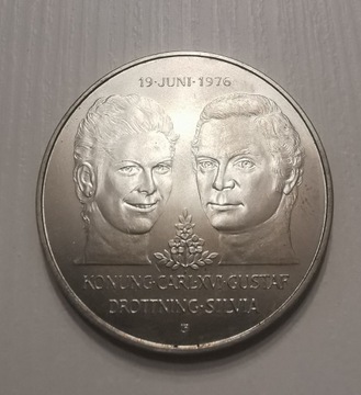 50 koron 1976 Ślub Karola XVI Gustawa i Sylwii