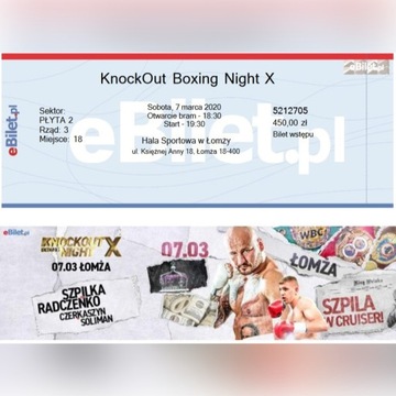 Bilety na galę boksu Łomża Szpilka