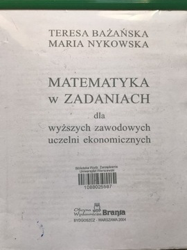 T.Bażańska M.Nykowska "Matematyka w zadaniach…"