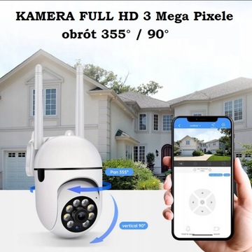 KAMERA IP WIFI 2.4G Full HD 3MP CCTV obrotowa SD