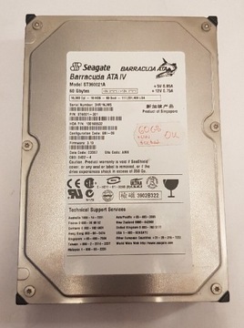 Dysk Twardy HDD IDE ATA Seagate BARRACUDA 60 GB 