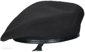 Czarny wojskowy wełniany beret