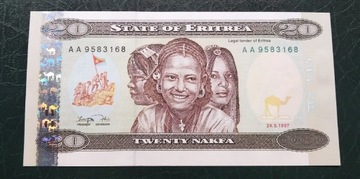 ERYTREA 20 NAKFA 1997 UNC