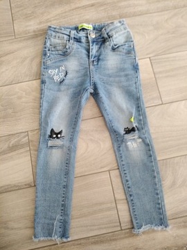 Spodnie jeansowe dziewczęce 98-104 