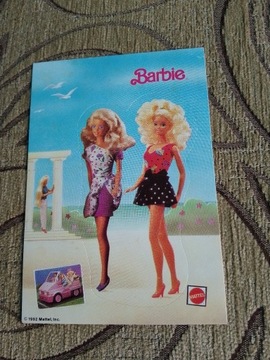 Barbie naklejka pocztówka 1993 rok