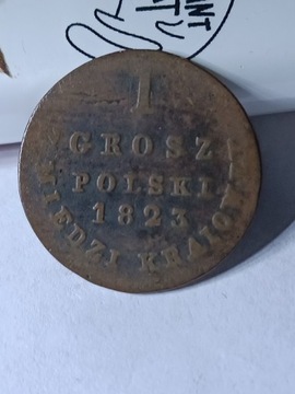1 grosz polski Z Miedzi Krajowej 1823