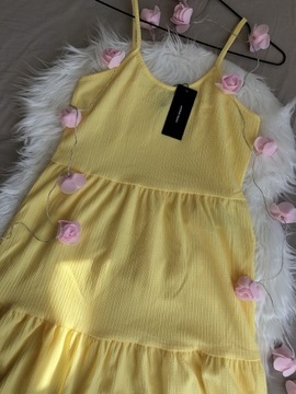 Modna żółta sukienka na lato nowa