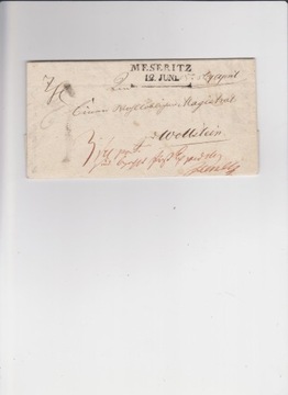 Międzyrzecz (Meseritz) list z 1828 roku