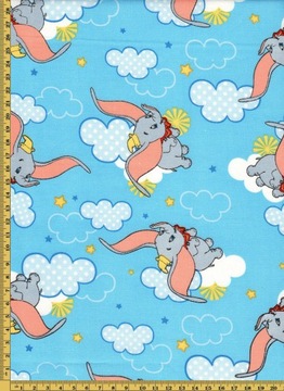 Tkanina bawełniana Disney Dumbo 1m # 3508