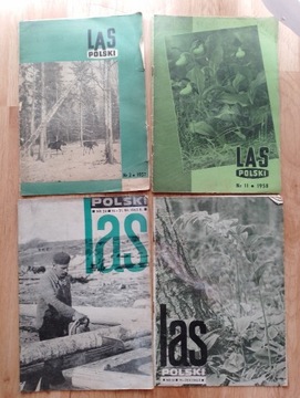 Czasopismo Las Polski 4 numery 1958 1959