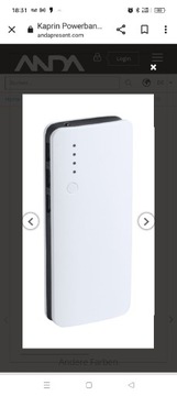 Powerbank biało czarny Kaprin