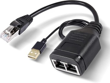 RJ45 Ethernet rozdzielacz 1 wtyczka na 2 gniazda