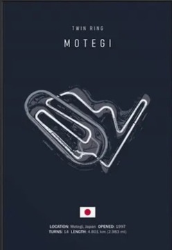 Tor wyścigowy F1 MOTEGI Plakat płótno 30 x 45