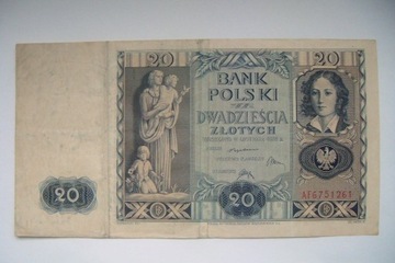 Polska Banknot 20 zł. 1936 r. seria AF