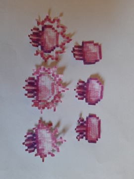 Zestaw pixel art meduza