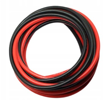 8AWG elastyczny kabel czarny + czerwony 3 m