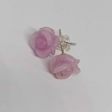 Kolczyki SREBRNE Nowe fioletowa róża mini 1,78G