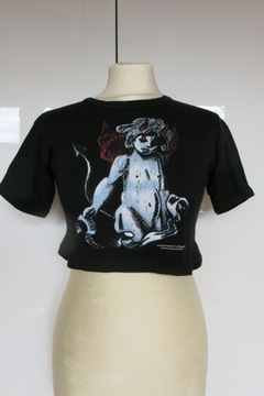 T-shirt mini anioł demon top goth punk emo print 