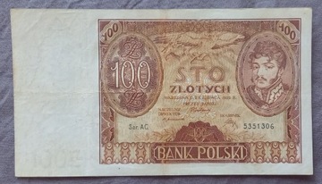 Banknot 100zł -1932r. Seria AC.