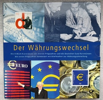 Niemcy zestaw monet i znaczków pocztowych 