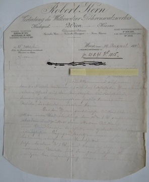 R. Kern Krosno Wiedeń Budapeszt 1891 r fabryka rur