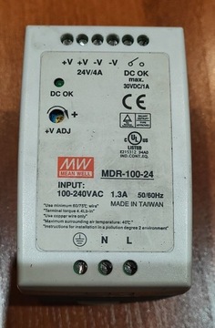 Zasilacz MeanWell MDR - 100-24, 24V, 4A. 