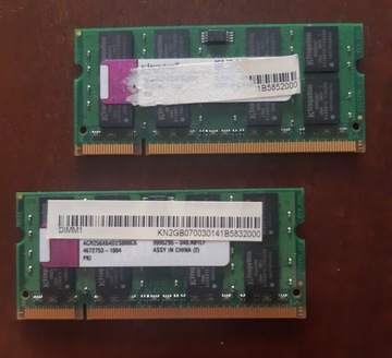 Pamięć ram 2x 2Gb Kingston