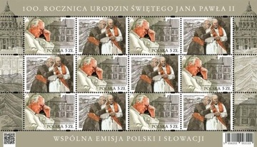 5055 Arkusz 100 rocznica urodzin św. Jana Pawła II