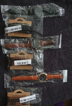 3 nowe zestawy - męski zegarek + Bransoletki