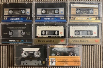 Zestaw kaset Maxell, Permaton, BASF - 8 sztuk