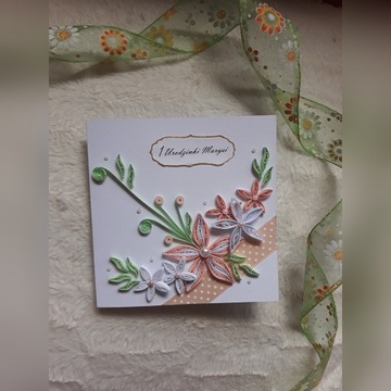 Kartki ręcznie robione quilling urodziny ślub