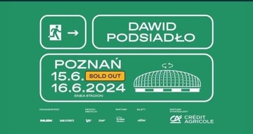 2x Bilet na koncert Dawid Podsiadlo Poznan 16.06.2024