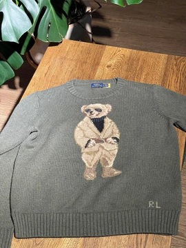 Ralph Lauren sweter bawełniany Polo Bear khaki 