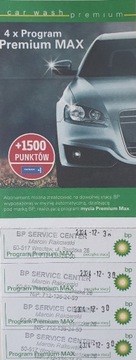 Kupony myjnia BP Premium Max - 4 mycia - 12.2024
