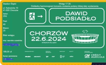 Bilet Koncert Dawid Podsiadło