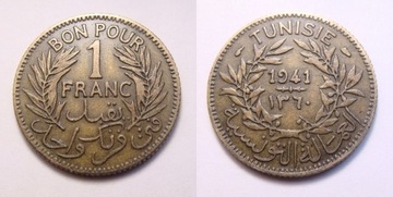 Tunezja 1 frank 1941 r