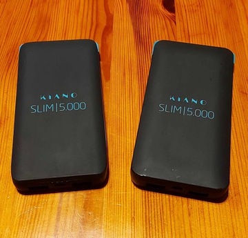 Dwie sztuki powerbank Kiano Slim 5000 mAh