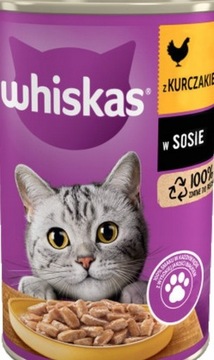 WHISKAS Mokra Karma Dla Kota Z Kurczakiem W galaretce 400 g x 24 szt.