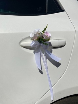 Dekoracja samochodu auta na ślub roze premium 4 szt