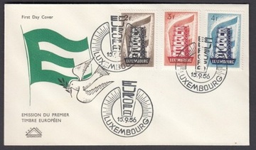 Luksemburg 1956 - EUROPA CEPT, Mi 555-7 na FDC