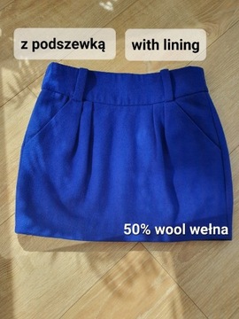 Spódnica reserved XS 34  50% wełna z podszewką 