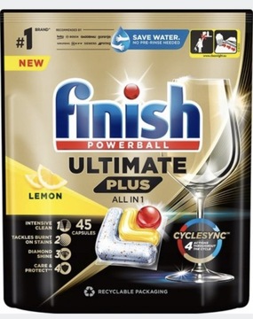 FINISH Kapsułki do zmywarki Ultimate Plus 45 lemon