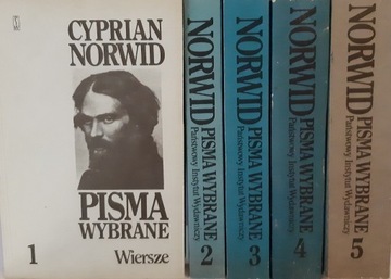 Pisma wybrane T 1-5. Komplet. Cyprian K. Norwid