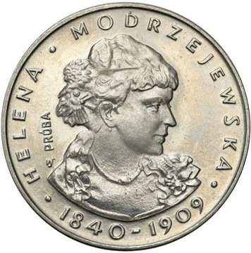 PRÓBA Nikiel 100 złotych 1975 Helena Modrzejewska