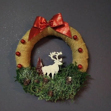 Wianuszek na drzwi Boże Narodzenie dekoracja
