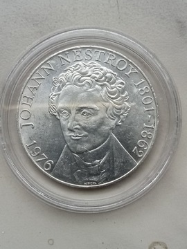 Austria 100 schilling 1976 r J. Nestroy srebro 