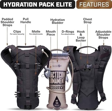 TACTICON Hydropack Elite | Tactical Bare Body Hydration Pack