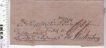 Niemcy BRESLAU List koperta dokument lakowany 1825