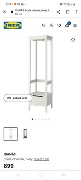 Szafa wolnostojąca otwarta garderoba biała ikea