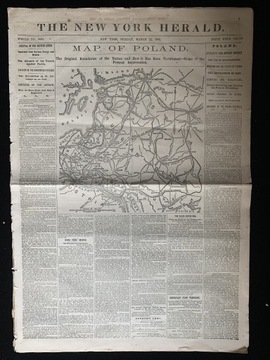 Gazeta NEW YORK HERALD 1863 powstanie lis POLSKA 2